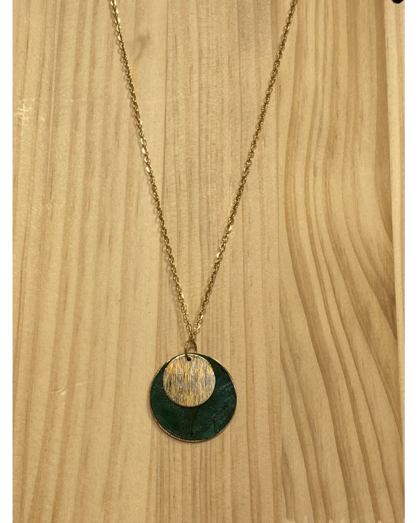 Collier acier inoxydable - vert sapin