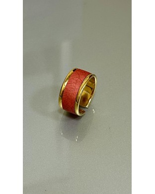 Bague en laiton doré - couleur rose