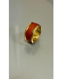 Bague en laiton doré - couleur rouge