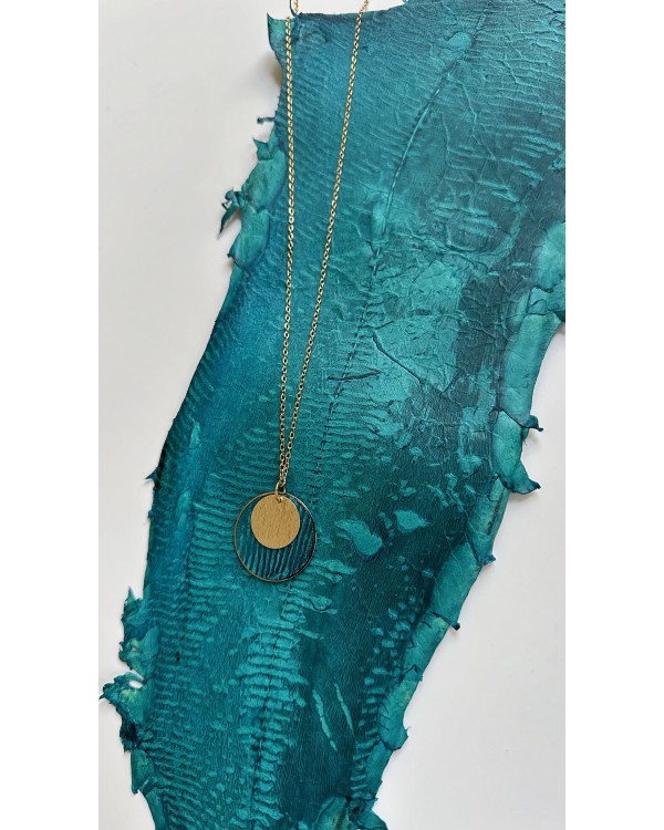 Collier acier inoxydable - bleu turquoise