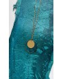 Collier acier inoxydable - bleu turquoise