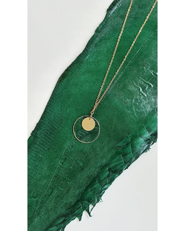 Collier acier inoxydable - vert sapin