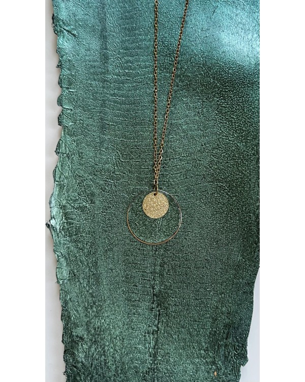 Collier acier inoxydable - vert/bleu irisé