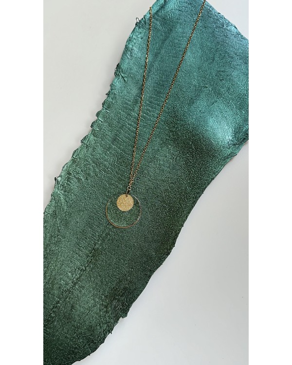 Collier acier inoxydable - vert/bleu irisé